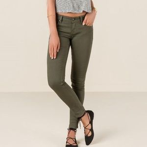 Eunina Olive Green Skinny Jeans